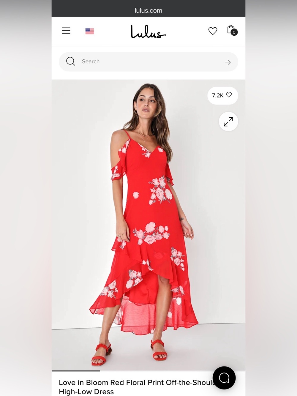 Lulu's Red Floral Ruffle Slip Dress - Picture 3 of 3